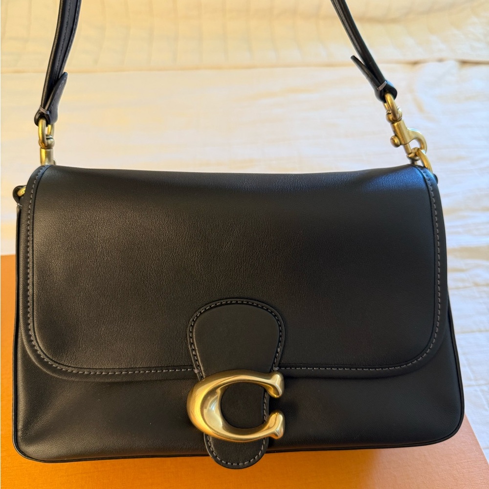 Coach Soft Tabby in Black and Gold Hardware